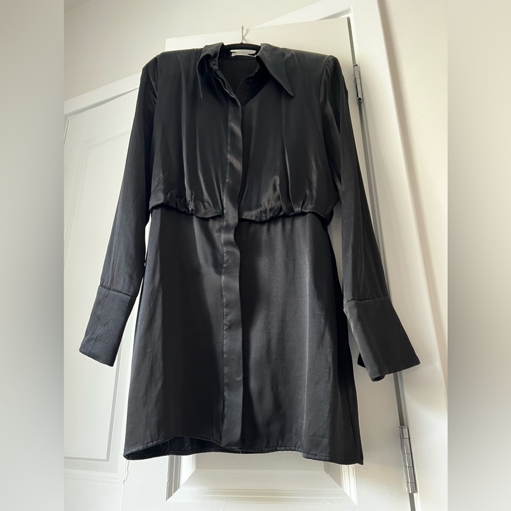 Mango Black Long Sleeve Dress